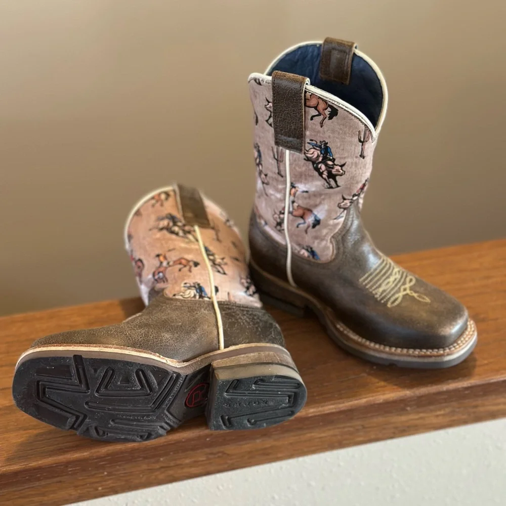 Kids Roper Cowboy Boots with Western Print - Picture 5 of 5